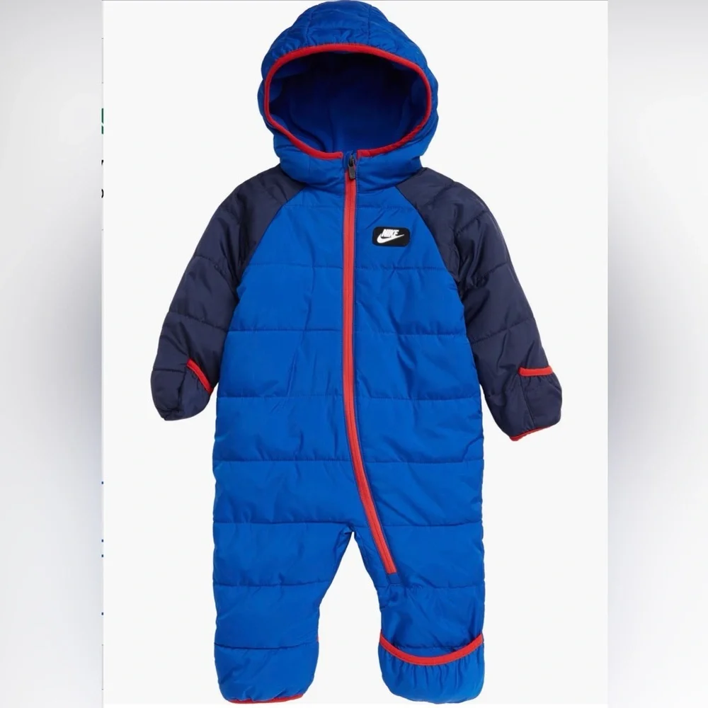 Nike Baby Cire Insulated Pram Snowsuit 12-18 months Blue Sky Infant Red Puffer